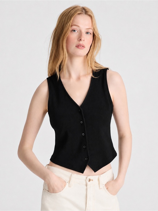Madewell Tops - Madewell Ribbed V Neck Vest NEVER WORN